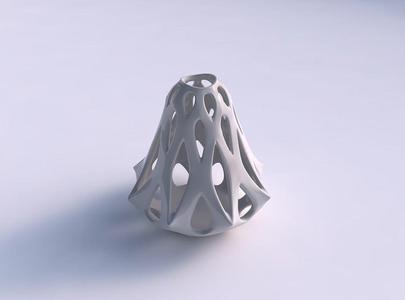 Vase footed baluster with smooth cuts streched top