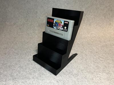 Display stand holder for 5 Nintendo SNES games