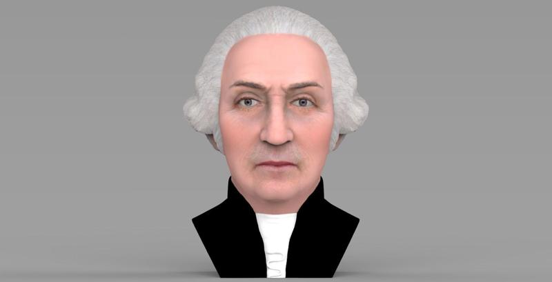 George Washington bust for full color 3D printing