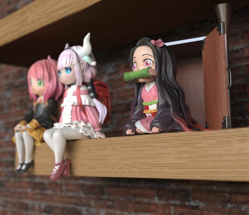 Nezuko Kamado-V2 SITTING POSE - Demon Slayer Kimetsu no Yaiba -禰ね豆ず子-FANART FIGURINE