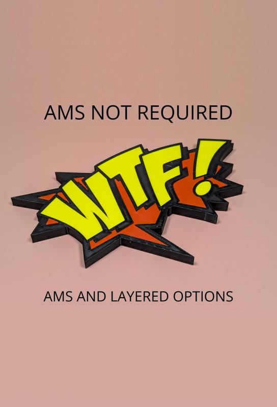 Comic Book WTF Sign (AMS and NON AMS Versions)