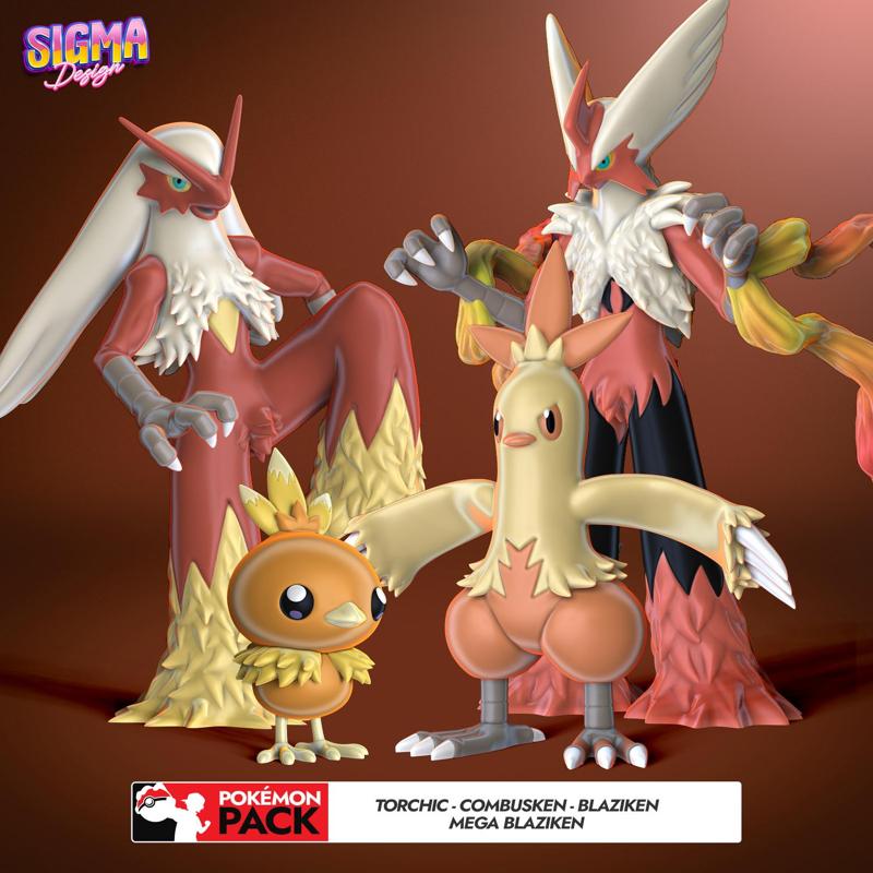 pack - Torchic Combusken Blaziken Mega Blaziken