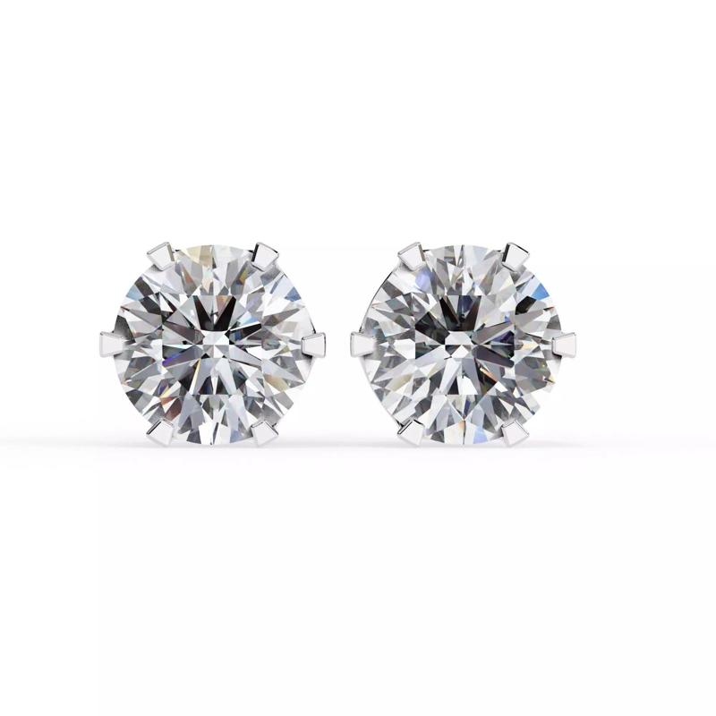 Diamond Studs Earrings 360 animation renders 3dm stl details
