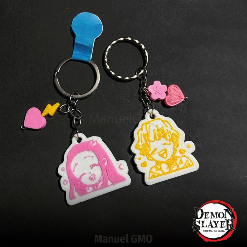 key rings couple nezuko and zenitsu