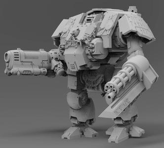 Rune Covered Wolf Mech - solid version