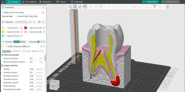 tooth with endodontic canal + endodontic file