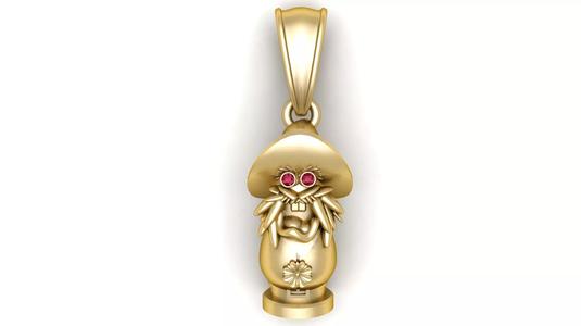Golden Mushroom Spirit Pendant