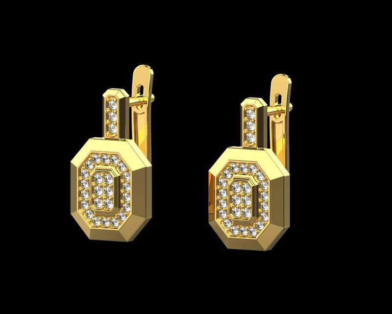 Earrings with diamonds N128