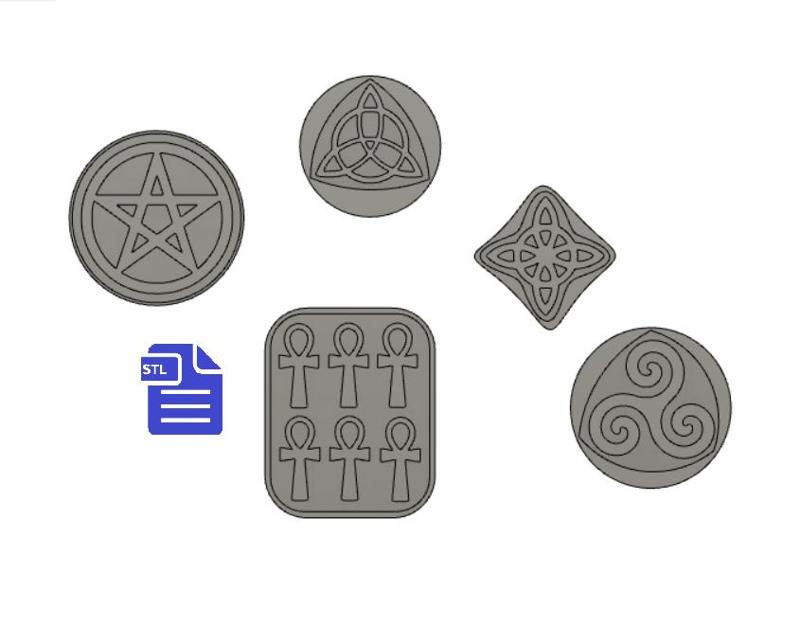 Wiccan Symbols Set with Silicone Mold Tray