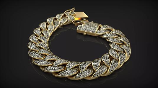 Iced Out Miami Luxury Cuban Chain Diamond Link Bracelet