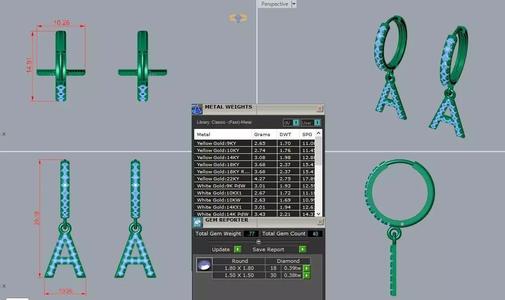 Alphabet Huggies Earrings  All Letters A Z Printable STL