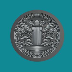 Waterfall Medallion Waterfall 3d Print Model