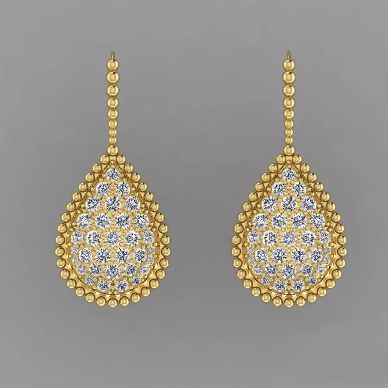 18kt yellow gold Serpent Boheme diamond earrings Boucheron
