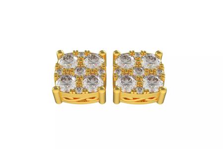 00021 Cushion Shape Stud Earring