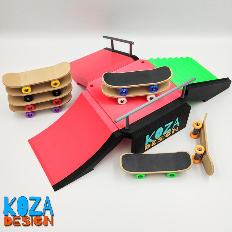 Fingerboard and skatepark funbox