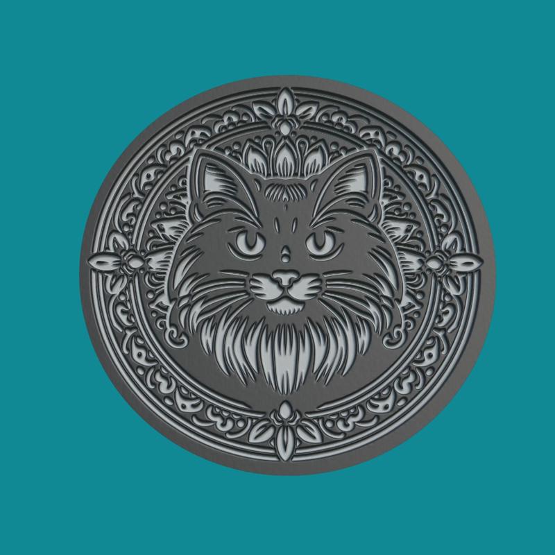 Cat Animal Medallion