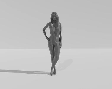 Low Poly Character 3D model low poly woman character