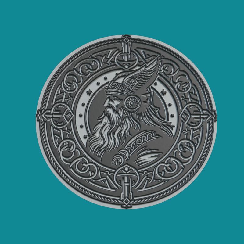 Odin Print Model Odin Medallion Odin Wall Decor