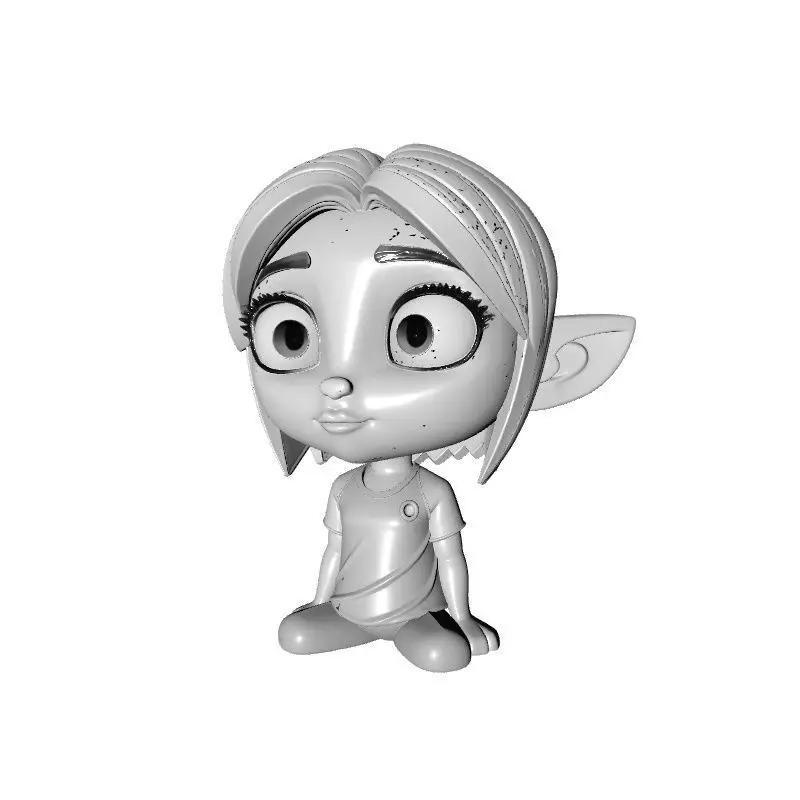 Girl With Big Ears Sitting Illustration