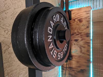 Olympic weight plate storage pin rack mounted
