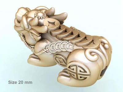 Pixiu money coin Bracelet - Unicorn  bracelet - Size 20 mm