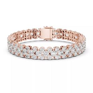 Round Cut Cluster Diamond Bracelet Woman 3DM STL Video