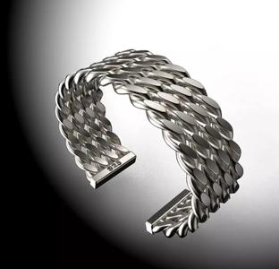 Quadruple Link Cuff Bracelet Jewlery for 3D Printing and Casting