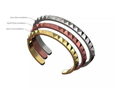 Pyramids studs cuff bracelet