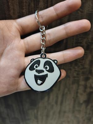 Cute Panda Keychain – 3D Printed Dual-Color PLA (Pause & Switch Method)