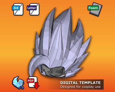 Gohan SSJ Beast Wig - Pepakura 3D Template