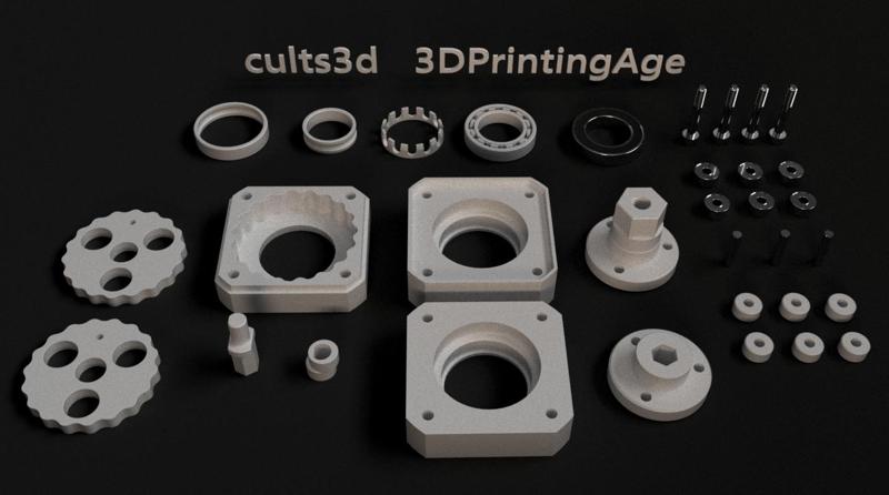 Cycloidal gearbox 18:1 Nema 17 motors