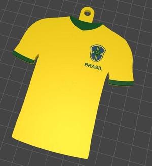 Brazil 2025 T-shirt key ring 3MF multicolor AMS and STL by layers