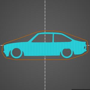 Ford Escort MK2 1974 key silhouette