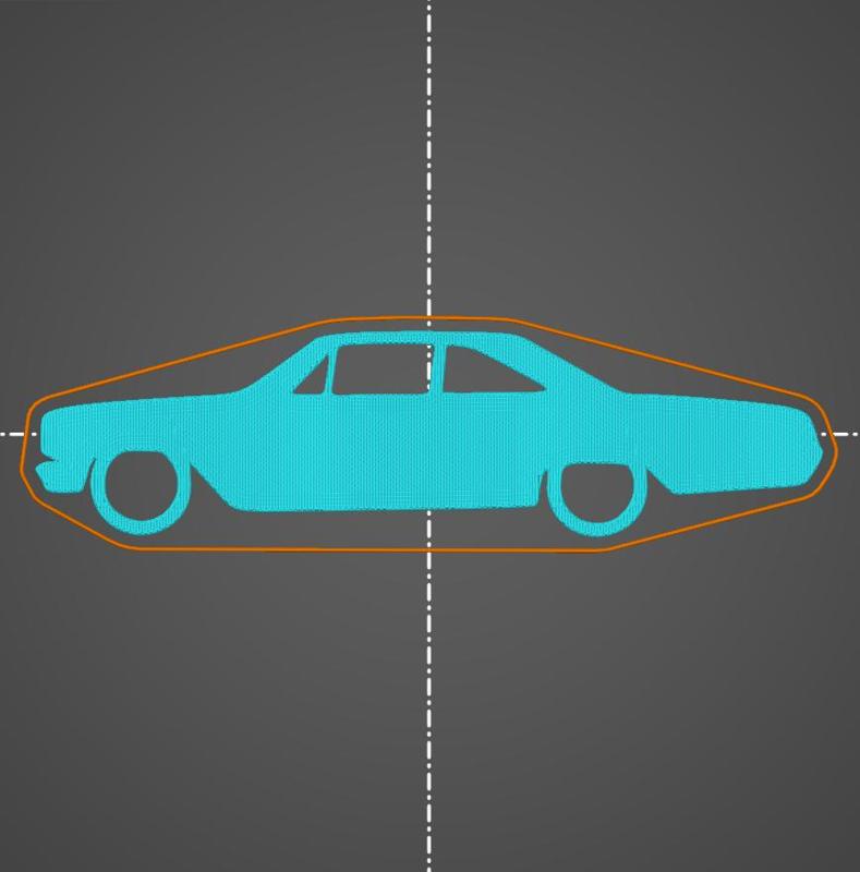 Ford Galaxie 1964 2 door key silhouette