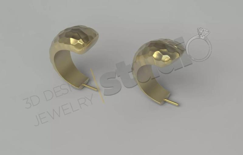 Forge earrings 3d design models