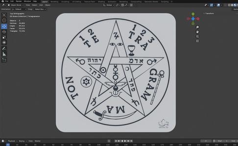 Tetragramaton Radionic Chart (3D Model)