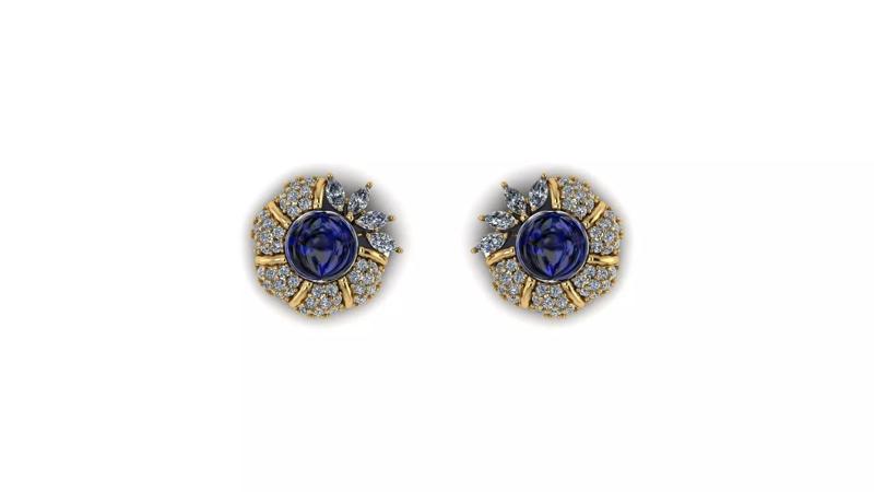 Sapphire Diamonds Earstuds