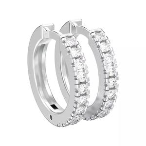 Prong-set hoop earrings with english lock and diamonds