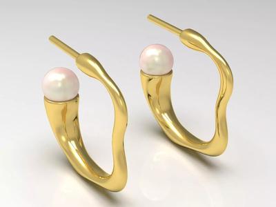 gold pearl earring pe0028