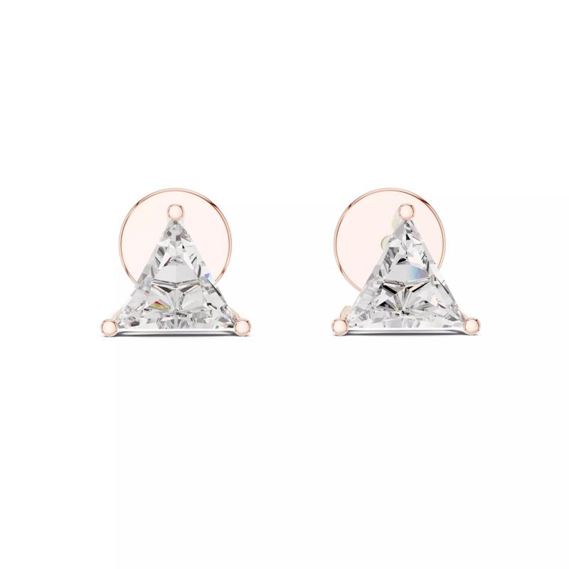 Triangular Solitaire Studs  Earrings 3dm stl renders animation