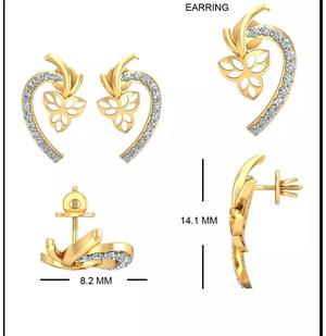 Solitaire Earrings 3DM STL OBJ FBX Render Details