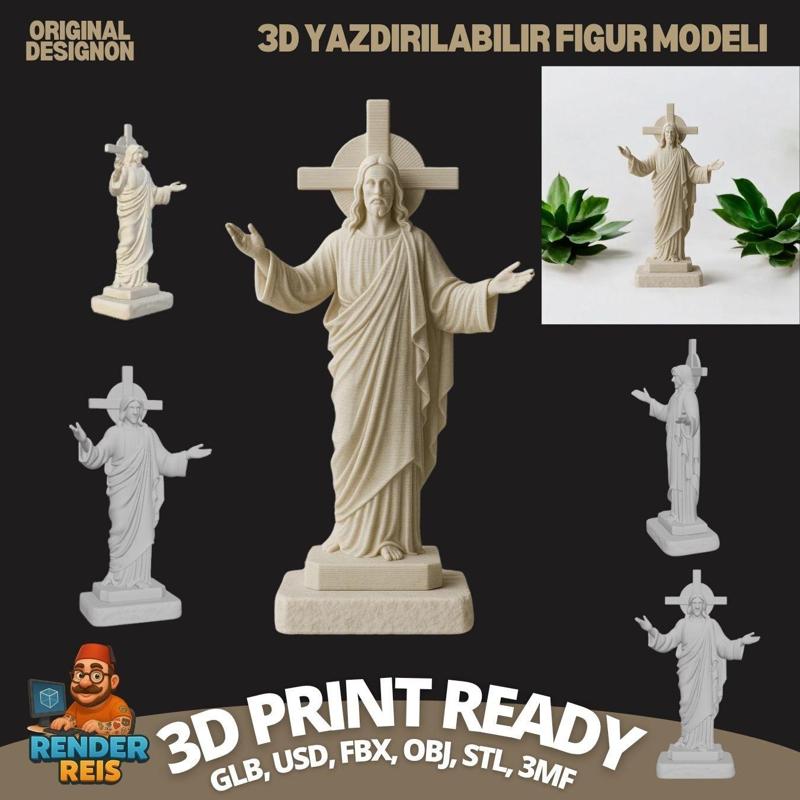 3D Reflection of Victory and Hope: Resurrected Jesus Statue Digital Model