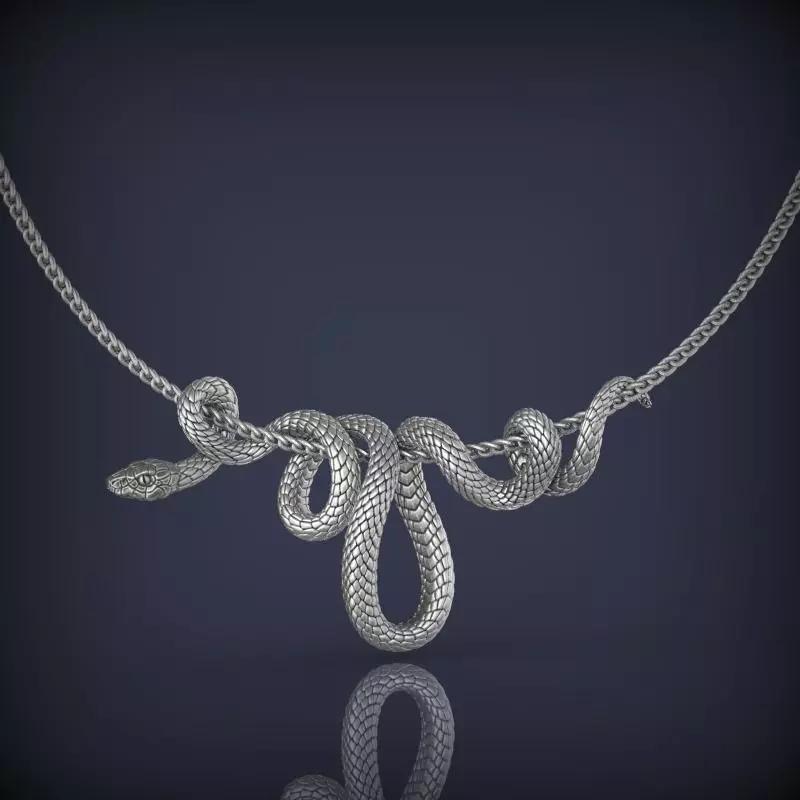 Snake Necklace Pendant Jewelry 3d print model 3D print model