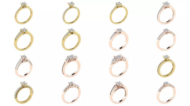 98  Women Ring Render 3dm STL OBJ FBX Details Collection
