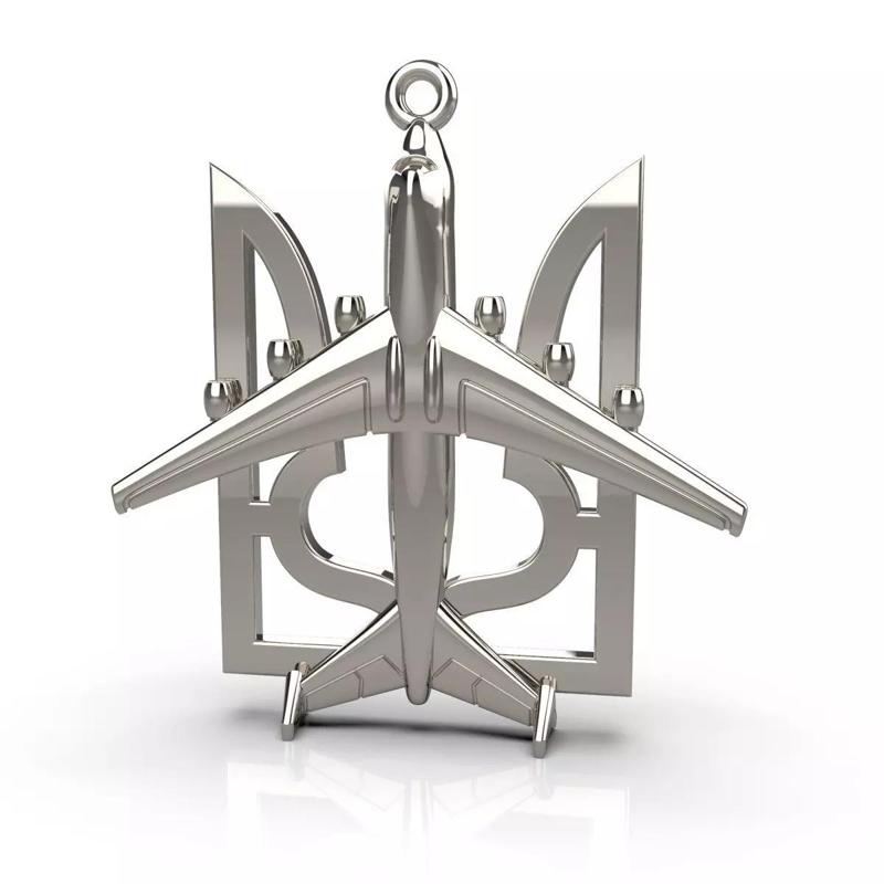 Pendant Ukrainian coat of arms with  aircraft AN- 225