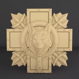 Emblem of Ukraine Wolf 3D print model