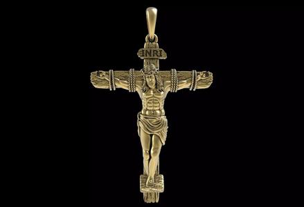 Handmade Gold-Siler Jesus crucifix pendant