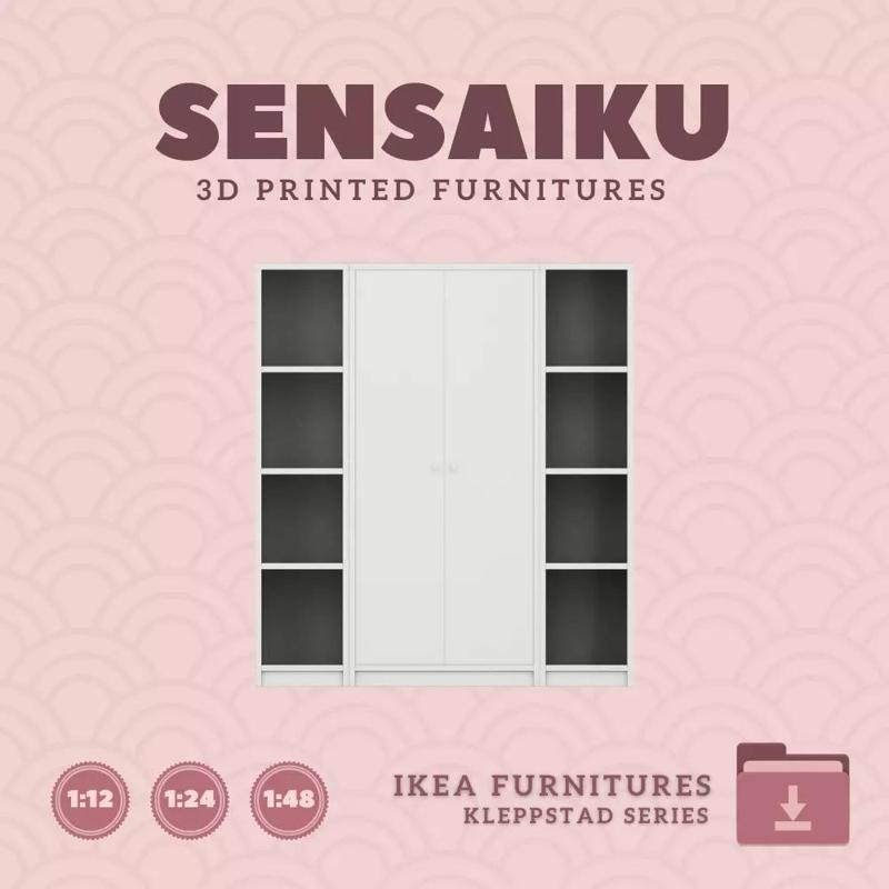 KLEPPSTAD Wardrobe V1 for Miniature Dollhouse IKEA 3D Print