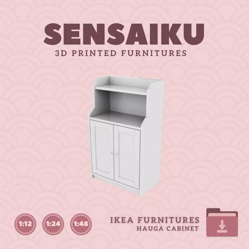 HAUGA Cabinet with Doors for Miniature Dollhouse IKEA 3D Print