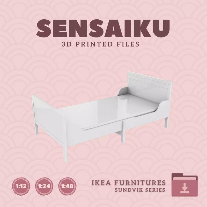 SUNDVIK Bed Frame - 77 In for Mini Dollhouse - IKEA - 3D Print